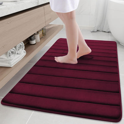 Memory Foam Bath Mat 24 x 16, Ultra Soft Absorbent Bathroom Rugs - Colors A