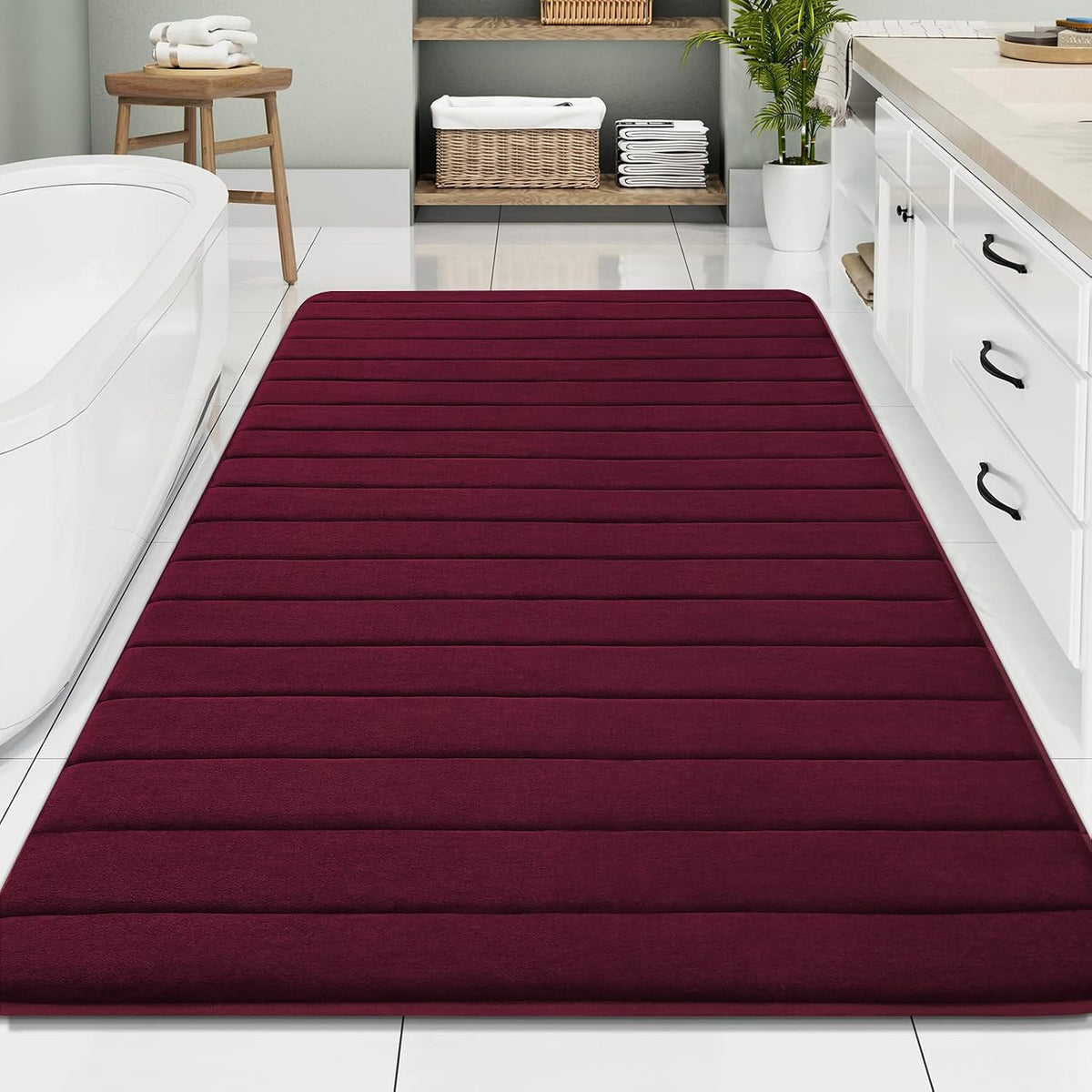 Memory Foam Bath Mat 24 x 16, Ultra Soft Absorbent Bathroom Rugs - Colors A
