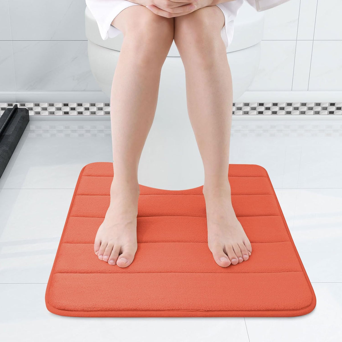 Memory Foam Bath Mat 24 x 16, Ultra Soft Absorbent Bathroom Rugs - Colors A