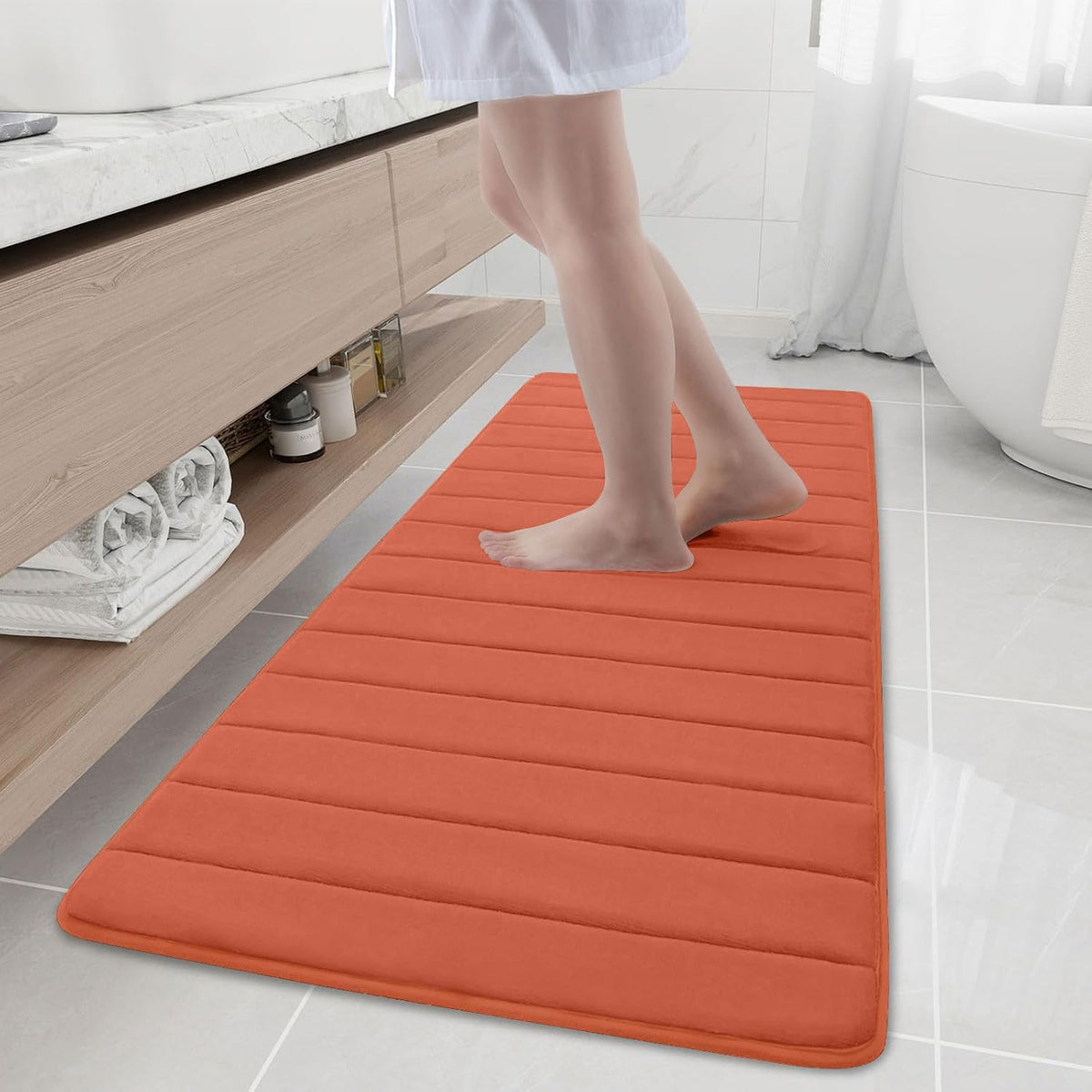 Memory Foam Bath Mat 24 x 16, Ultra Soft Absorbent Bathroom Rugs - Colors A