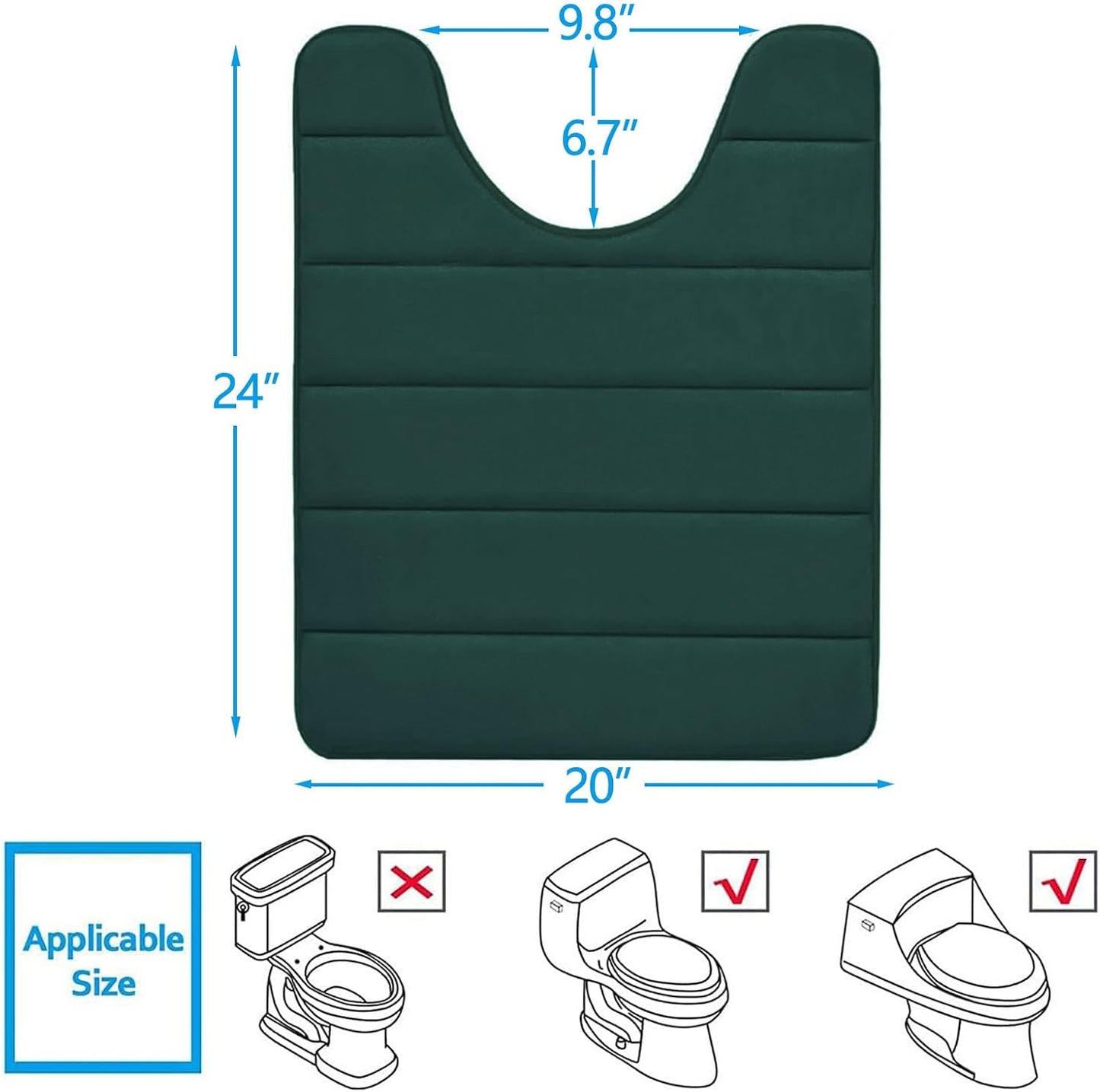 Memory Foam Bath Mat 24 x 16, Ultra Soft Absorbent Bathroom Rugs - Colors A