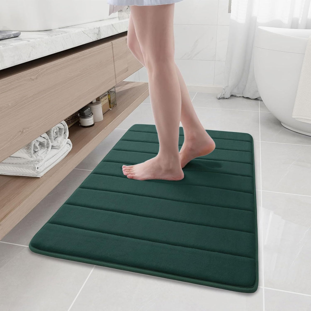 Memory Foam Bath Mat 24 x 16, Ultra Soft Absorbent Bathroom Rugs - Colors A