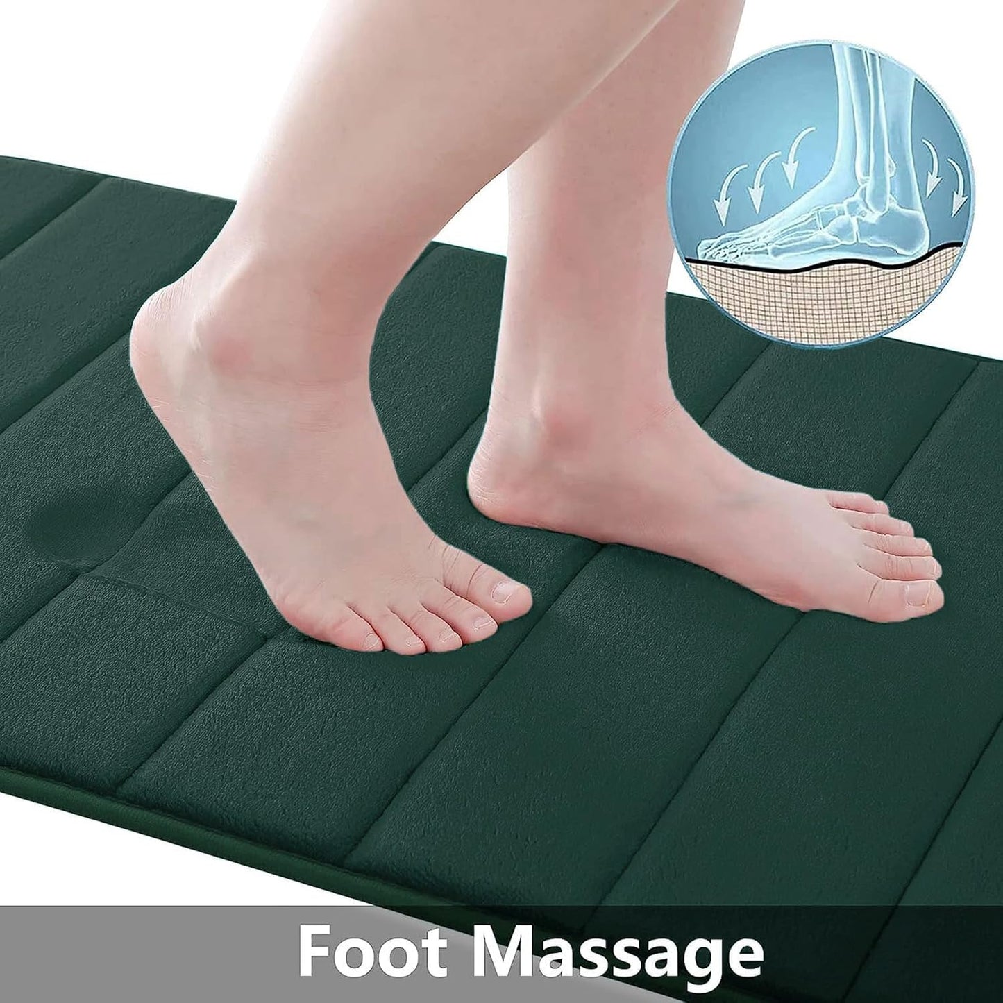 Memory Foam Bath Mat 24 x 16, Ultra Soft Absorbent Bathroom Rugs - Colors A