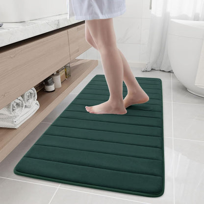 Memory Foam Bath Mat 24 x 16, Ultra Soft Absorbent Bathroom Rugs - Colors A