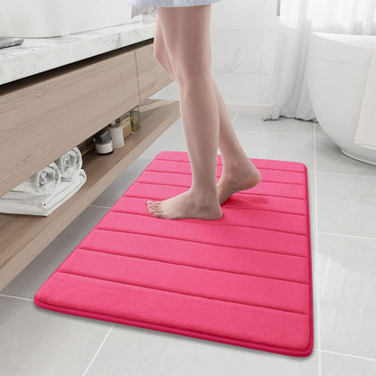 Memory Foam Bath Mat 24 x 16, Ultra Soft Absorbent Bathroom Rugs - Colors A