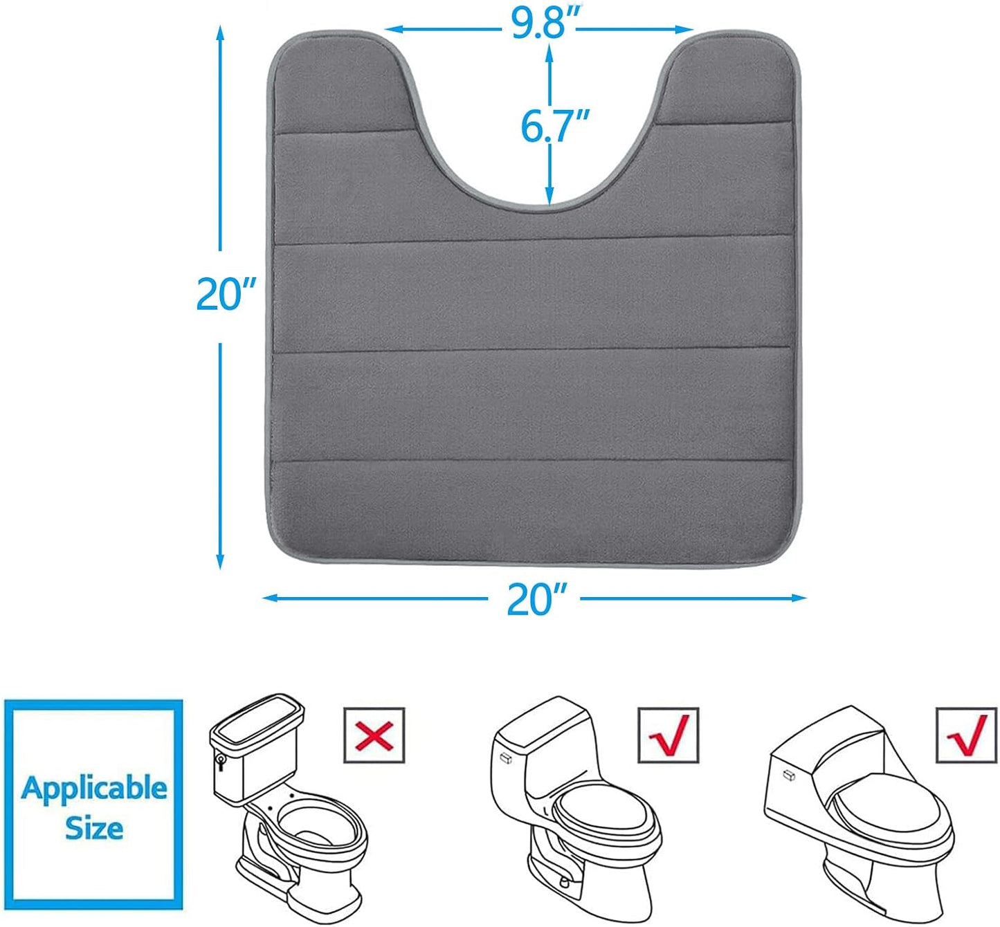 Memory Foam Bath Mat 24 x 16, Ultra Soft Absorbent Bathroom Rugs - Colors A