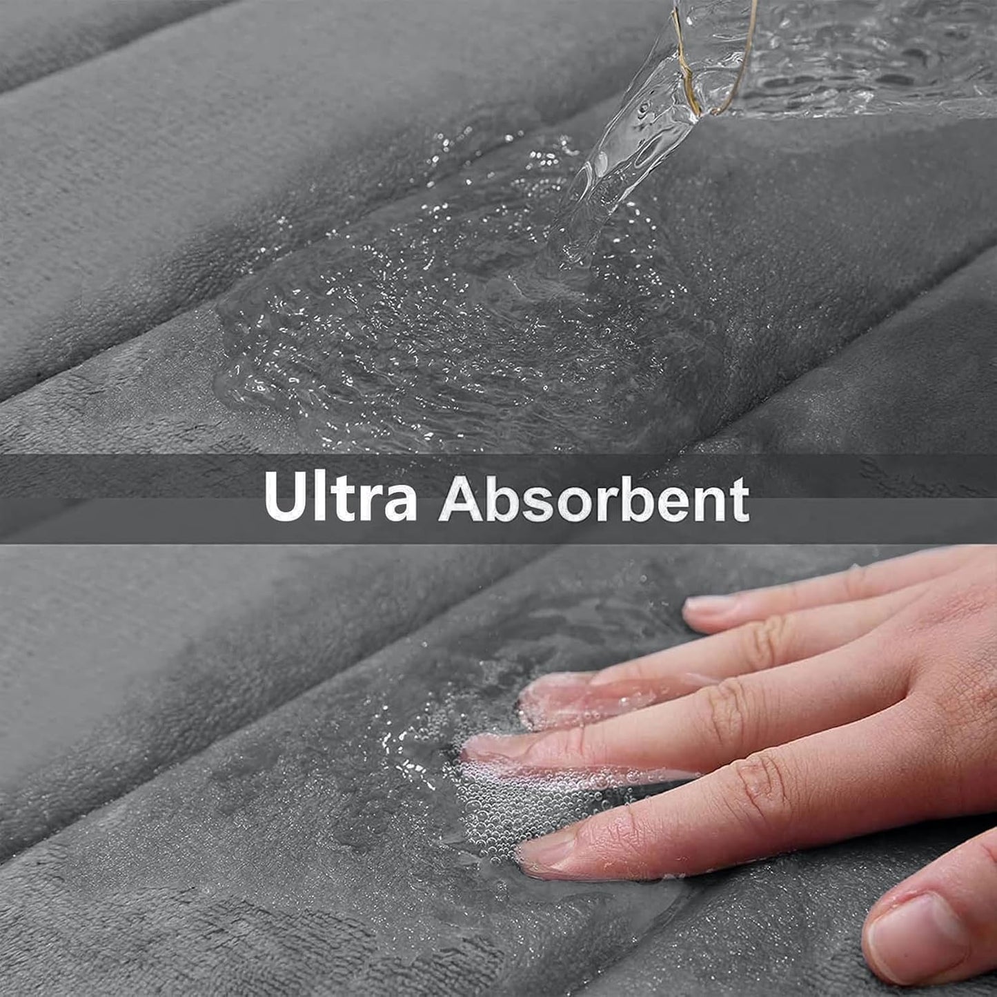 Memory Foam Bath Mat 24 x 16, Ultra Soft Absorbent Bathroom Rugs - Colors A