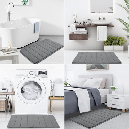 Memory Foam Bath Mat 24 x 16, Ultra Soft Absorbent Bathroom Rugs - Colors A