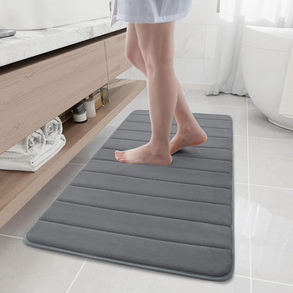 Memory Foam Bath Mat 24 x 16, Ultra Soft Absorbent Bathroom Rugs - Colors A