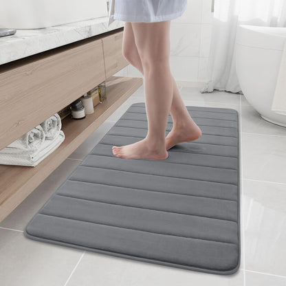 Memory Foam Bath Mat 24 x 16, Ultra Soft Absorbent Bathroom Rugs - Colors A