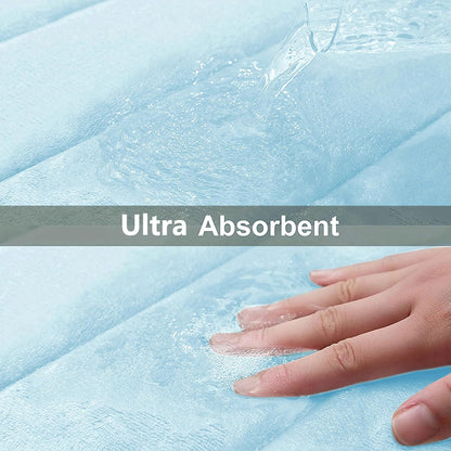 Memory Foam Bath Mat 24 x 16, Ultra Soft Absorbent Bathroom Rugs - Colors A