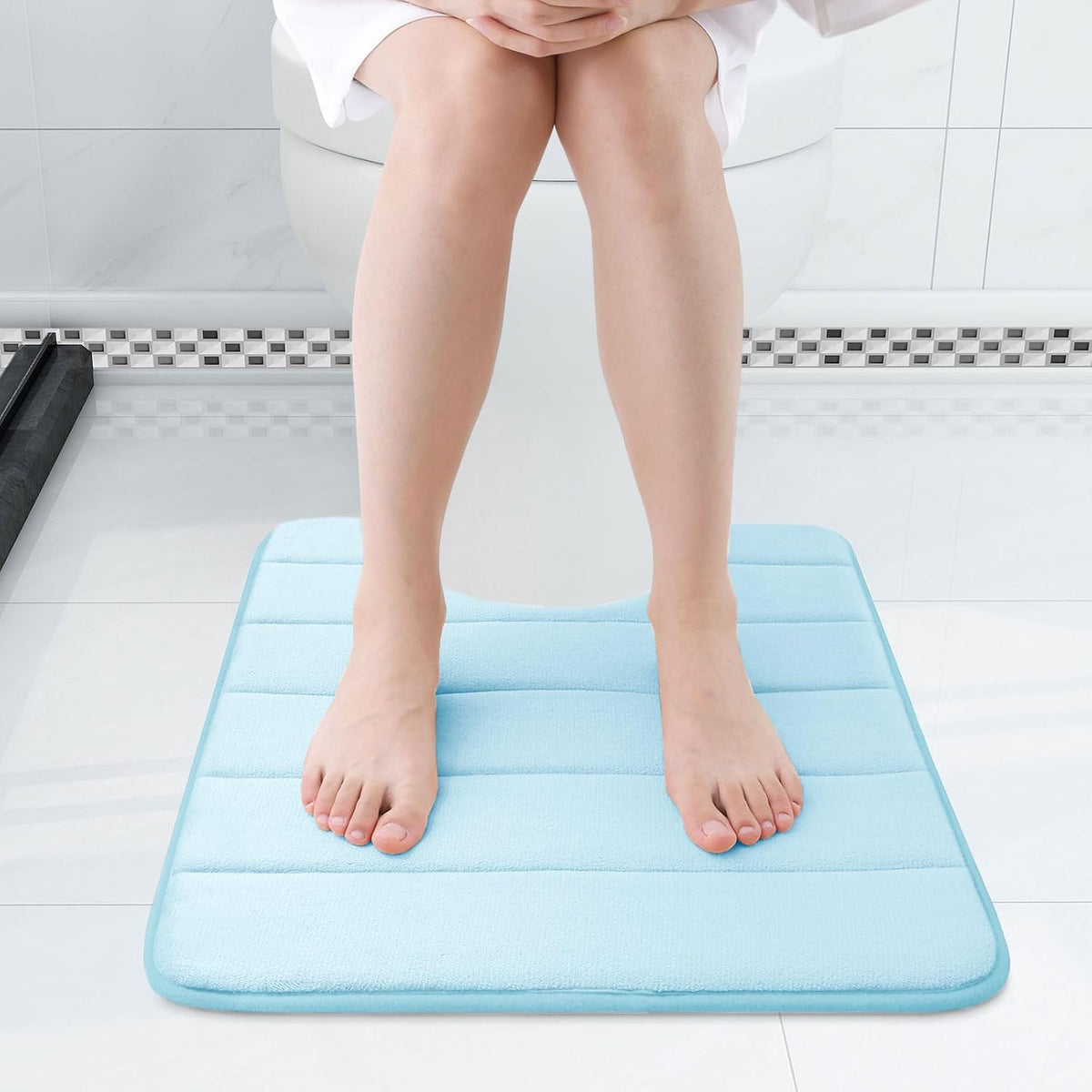 Memory Foam Bath Mat 24 x 16, Ultra Soft Absorbent Bathroom Rugs - Colors A