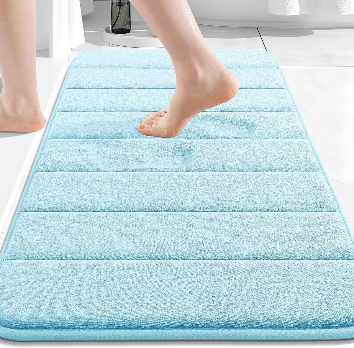 Memory Foam Bath Mat 24 x 16, Ultra Soft Absorbent Bathroom Rugs - Colors A
