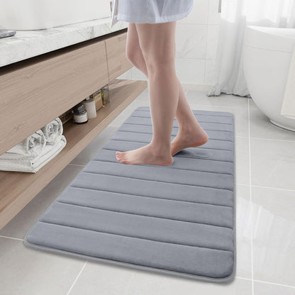 Memory Foam Bath Mat 24 x 16, Ultra Soft Absorbent Bathroom Rugs - Colors A