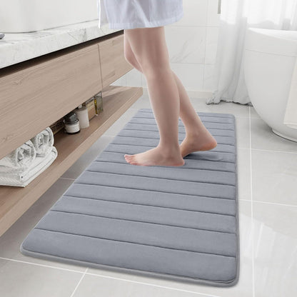 Memory Foam Bath Mat 24 x 16, Ultra Soft Absorbent Bathroom Rugs - Colors A