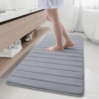 Memory Foam Bath Mat 24 x 16, Ultra Soft Absorbent Bathroom Rugs - Colors A