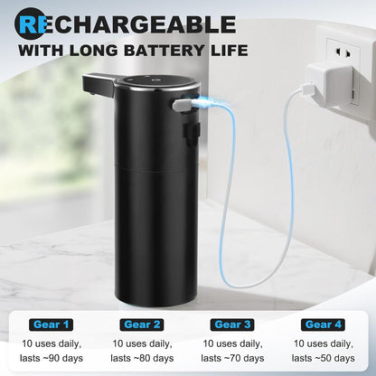 Automatic Soap Dispenser Touchless, 13.5oz Rechargeable Liquid Pump