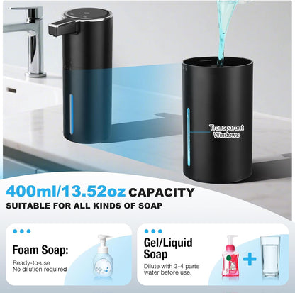 Automatic Soap Dispenser Touchless, 13.5oz Rechargeable Liquid Pump