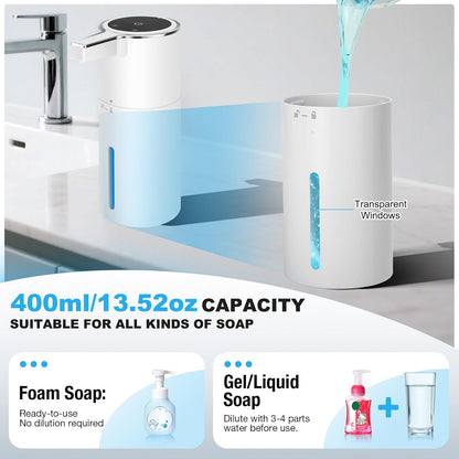 Automatic Soap Dispenser Touchless, 13.5oz Rechargeable Liquid Pump