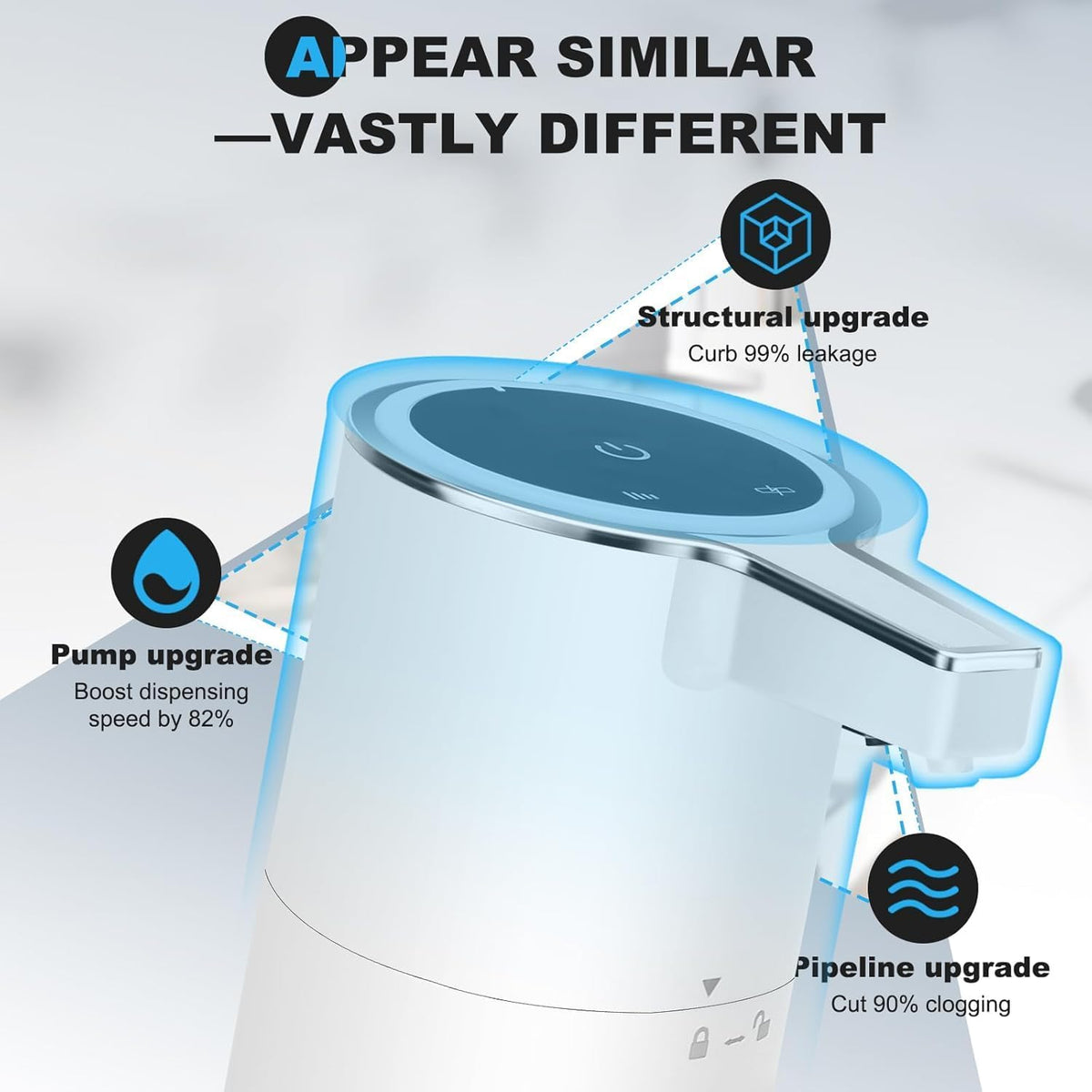 Automatic Soap Dispenser Touchless, 13.5oz Rechargeable Liquid Pump