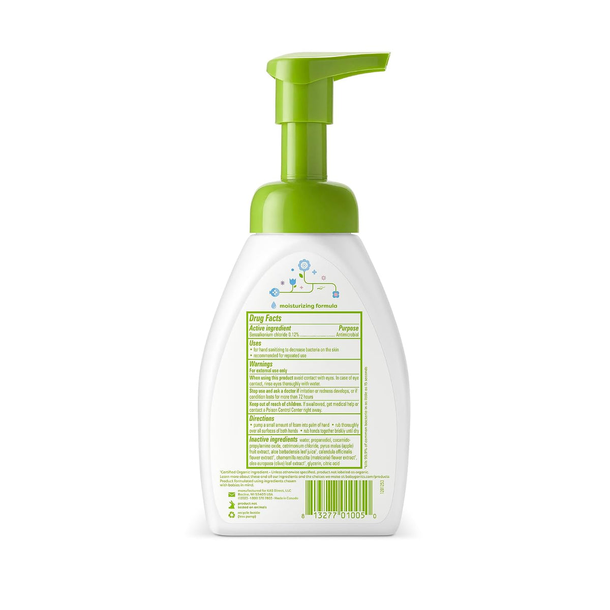 Alcohol-Free Foaming Hand Sanitizer, Pump Bottle, Fragrance Free, 8.45 oz