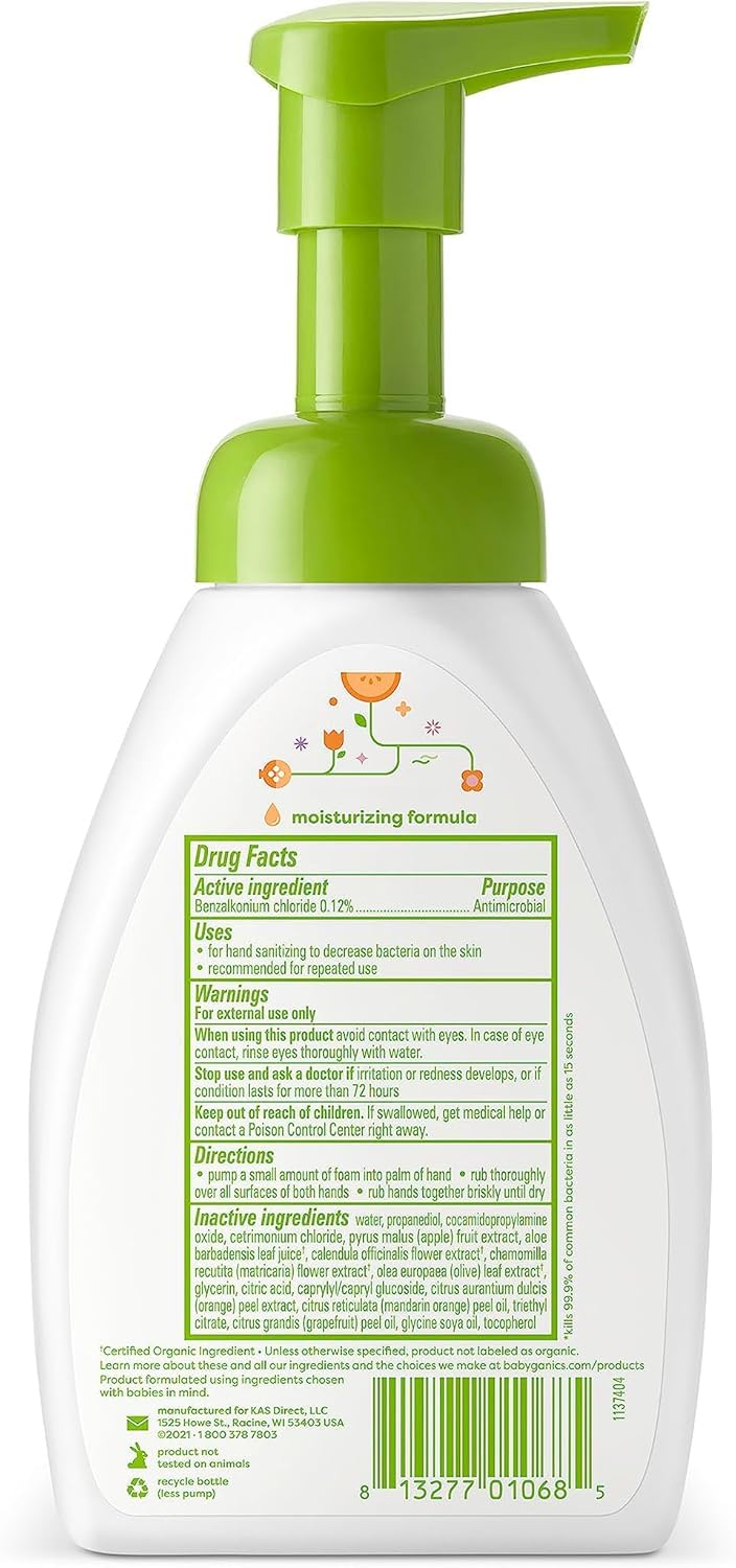 Alcohol-Free Foaming Hand Sanitizer, Pump Bottle, Fragrance Free, 8.45 oz