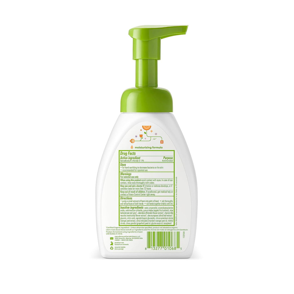 Alcohol-Free Foaming Hand Sanitizer, Pump Bottle, Fragrance Free, 8.45 oz