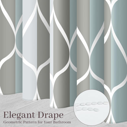 Grey Blend Geometric Shower Curtain for Bathroom, 72x72 Inch