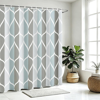 Grey Blend Geometric Shower Curtain for Bathroom, 72x72 Inch