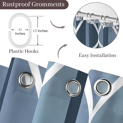 Grey Blend Geometric Shower Curtain for Bathroom, 72x72 Inch