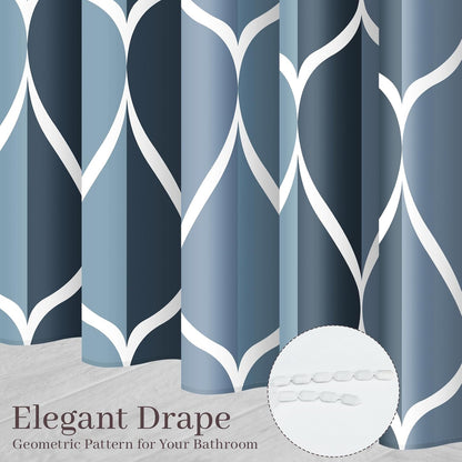 Grey Blend Geometric Shower Curtain for Bathroom, 72x72 Inch