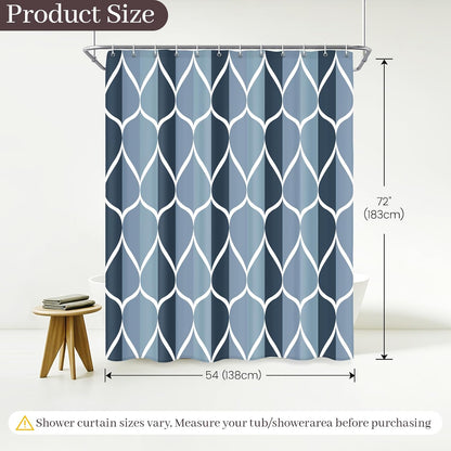 Grey Blend Geometric Shower Curtain for Bathroom, 72x72 Inch