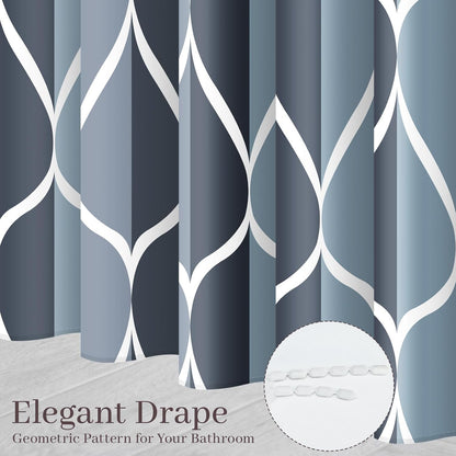 Grey Blend Geometric Shower Curtain for Bathroom, 72x72 Inch