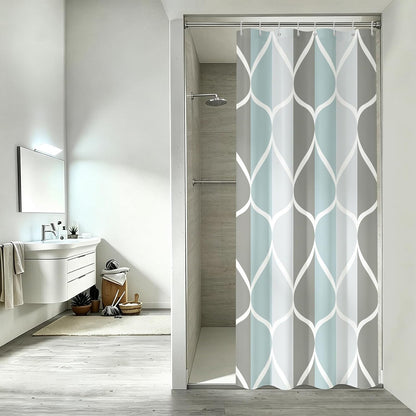 Grey Blend Geometric Shower Curtain for Bathroom, 72x72 Inch