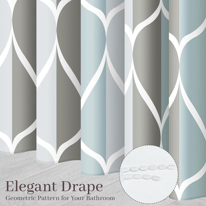 Grey Blend Geometric Shower Curtain for Bathroom, 72x72 Inch