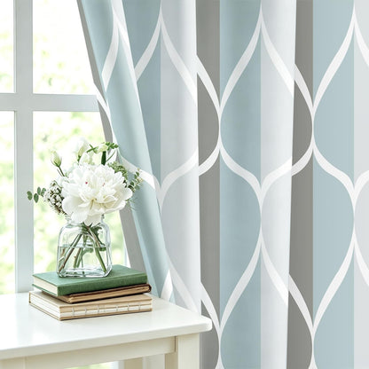 Grey Blend Geometric Shower Curtain for Bathroom, 72x72 Inch