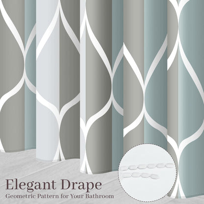 Grey Blend Geometric Shower Curtain for Bathroom, 72x72 Inch
