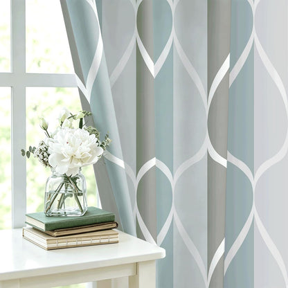 Grey Blend Geometric Shower Curtain for Bathroom, 72x72 Inch
