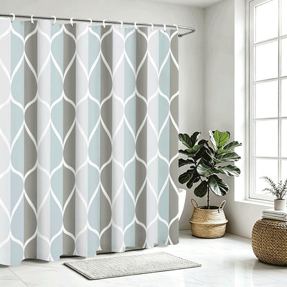 Grey Blend Geometric Shower Curtain for Bathroom, 72x72 Inch