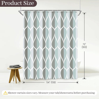 Grey Blend Geometric Shower Curtain for Bathroom, 72x72 Inch