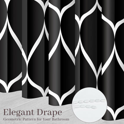Grey Blend Geometric Shower Curtain for Bathroom, 72x72 Inch