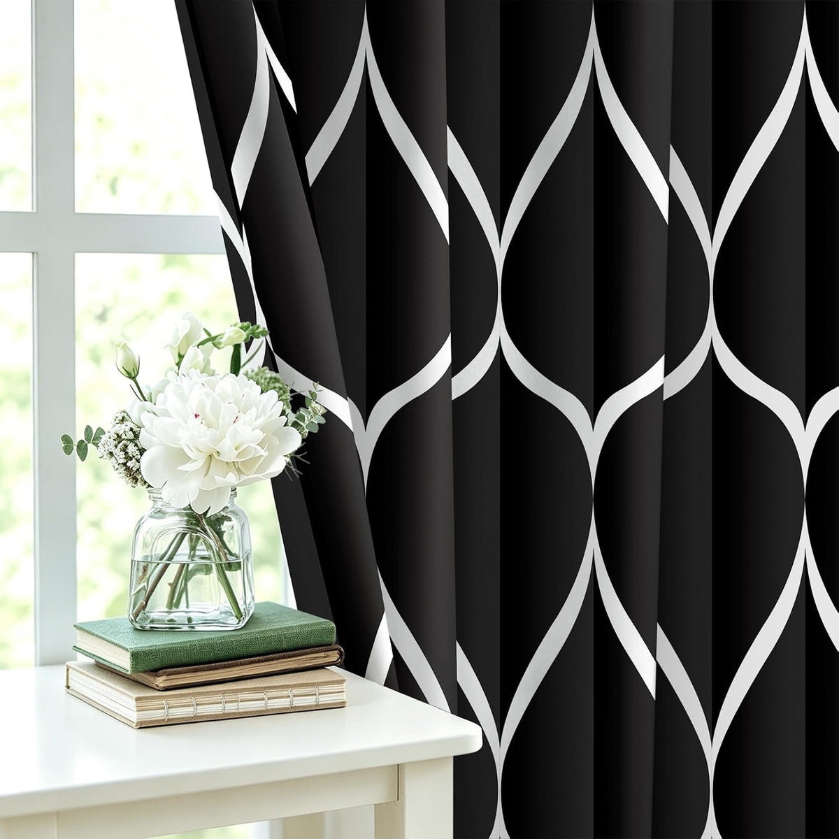 Grey Blend Geometric Shower Curtain for Bathroom, 72x72 Inch