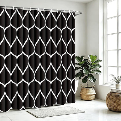 Grey Blend Geometric Shower Curtain for Bathroom, 72x72 Inch