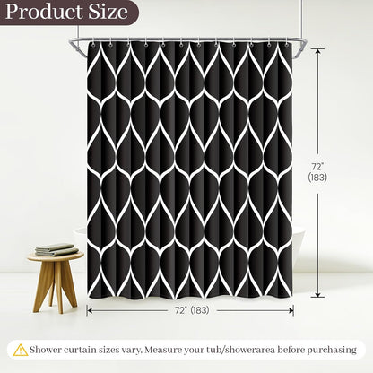 Grey Blend Geometric Shower Curtain for Bathroom, 72x72 Inch