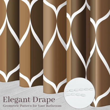 Grey Blend Geometric Shower Curtain for Bathroom, 72x72 Inch