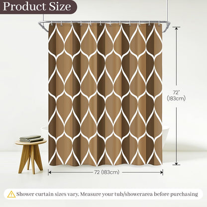 Grey Blend Geometric Shower Curtain for Bathroom, 72x72 Inch