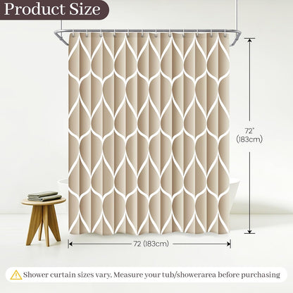 Grey Blend Geometric Shower Curtain for Bathroom, 72x72 Inch