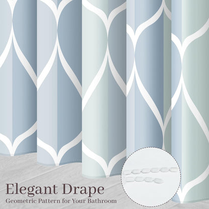 Grey Blend Geometric Shower Curtain for Bathroom, 72x72 Inch