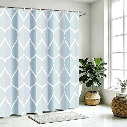 Grey Blend Geometric Shower Curtain for Bathroom, 72x72 Inch