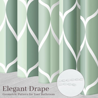 Grey Blend Geometric Shower Curtain for Bathroom, 72x72 Inch